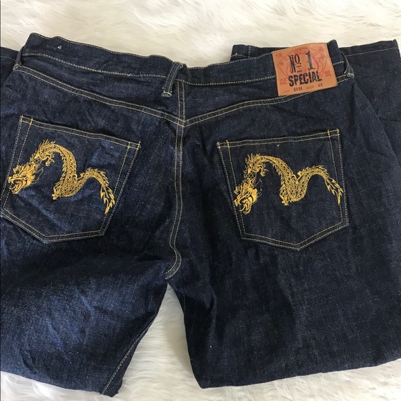 Evisu No 1 Special Denim Button Fly Jeans